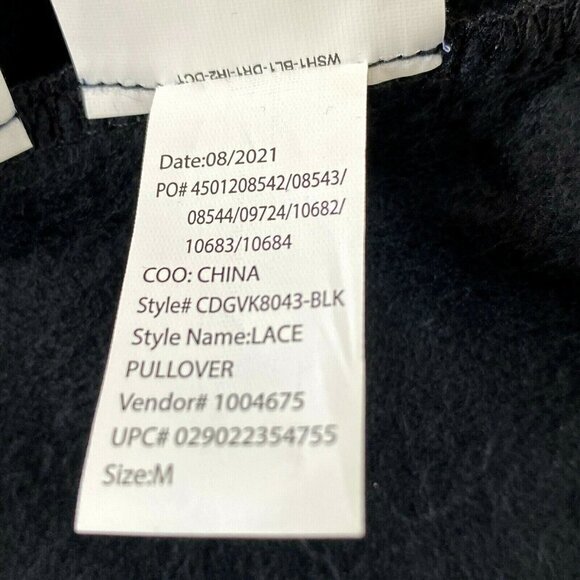 Gloria Vanderbilt Womens size Medium Lace Crewneck Pullover Sweatshirt Top Black - Picture 9 of 9